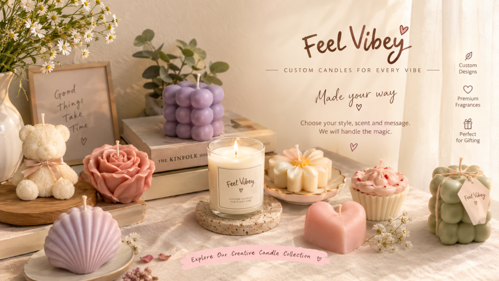 Creative candles in unique shapes and designs by Feel Vibey